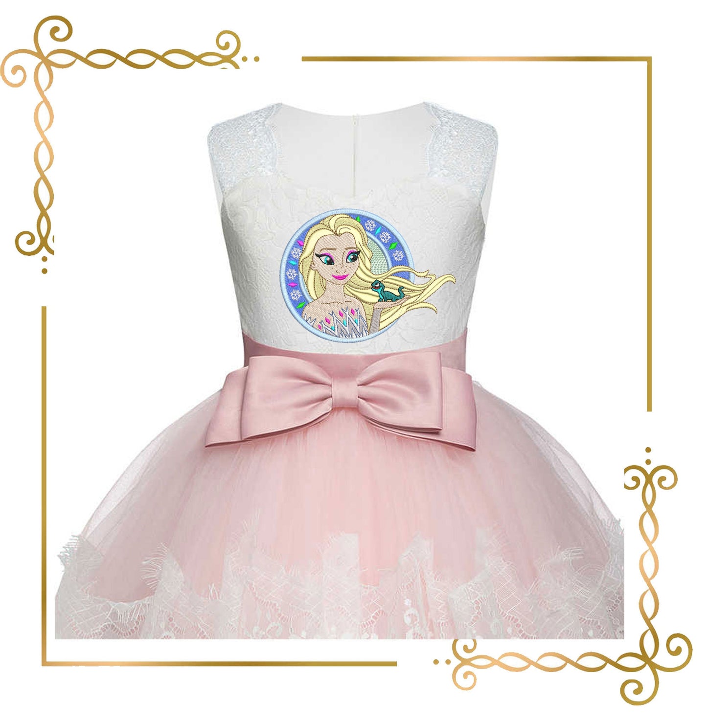 Princess Elsa, Winter, Frozen, Disney character,  magic, fairy tale, Embroidery  machine design  to the direct download